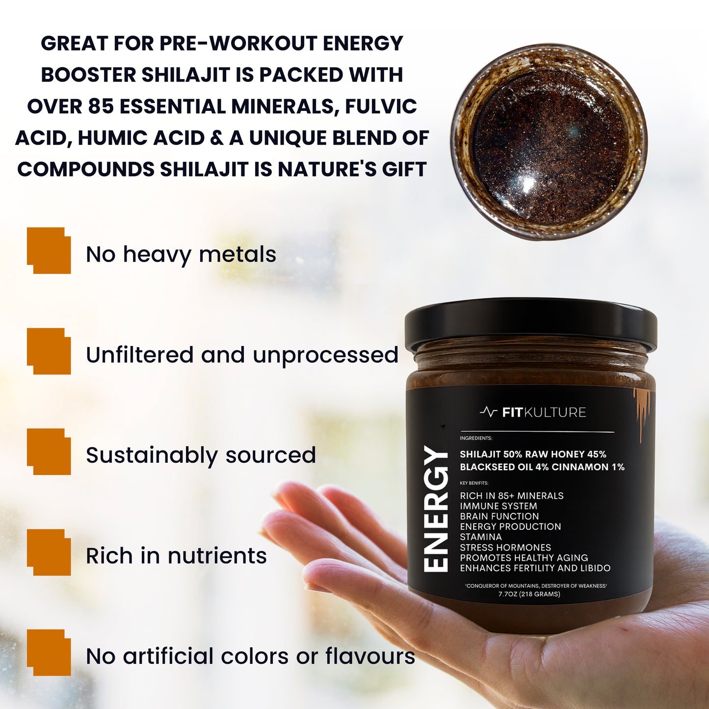 Raw Honey - Shilajit, Blackseed oil and Cinnamon