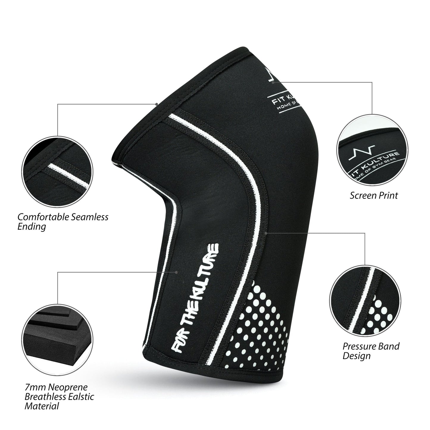 Knee Sleeves Weight Lifting 7mm Neoprene - Fit Kulture HQ