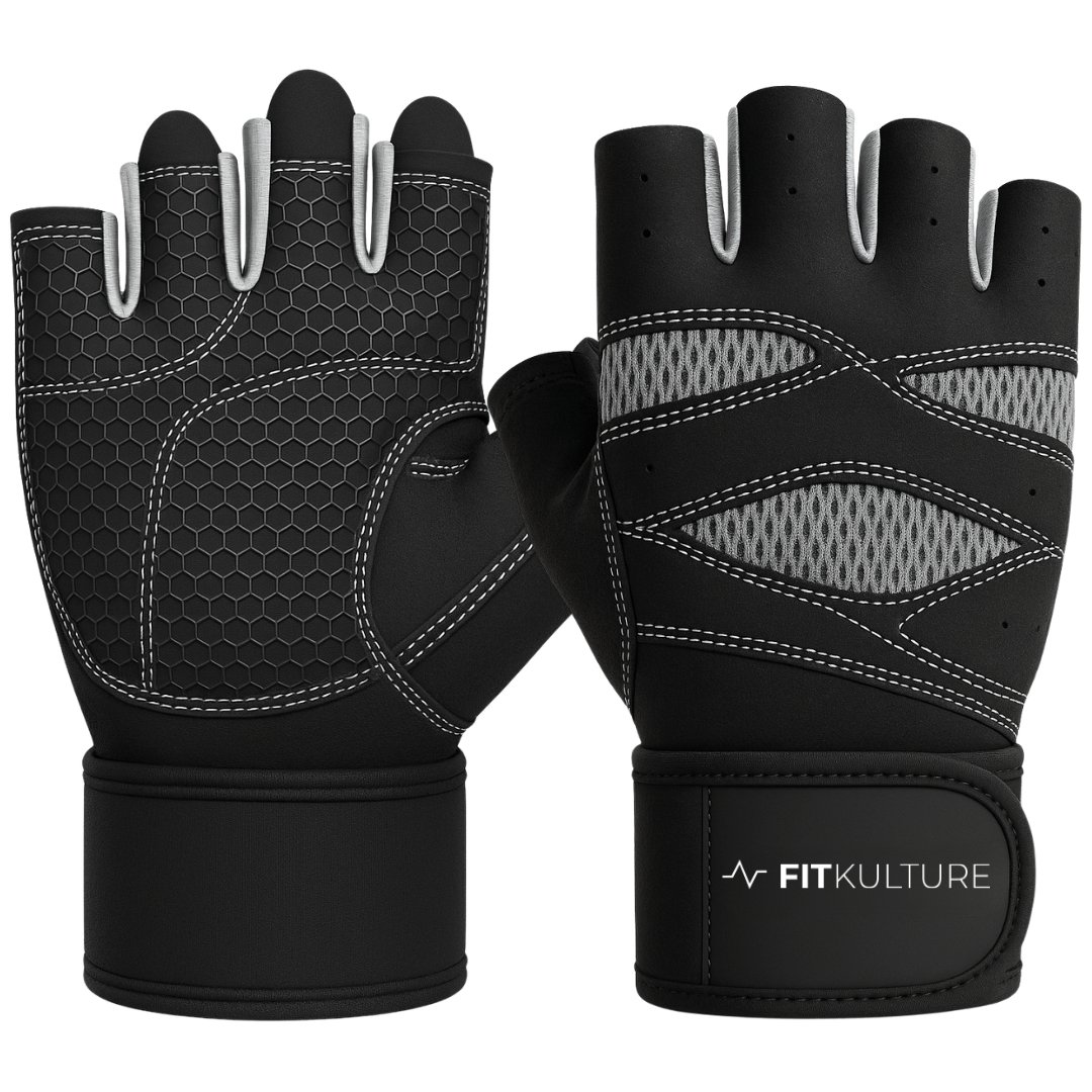 Men's Lifting Gloves Grey - Fit Kulture HQ