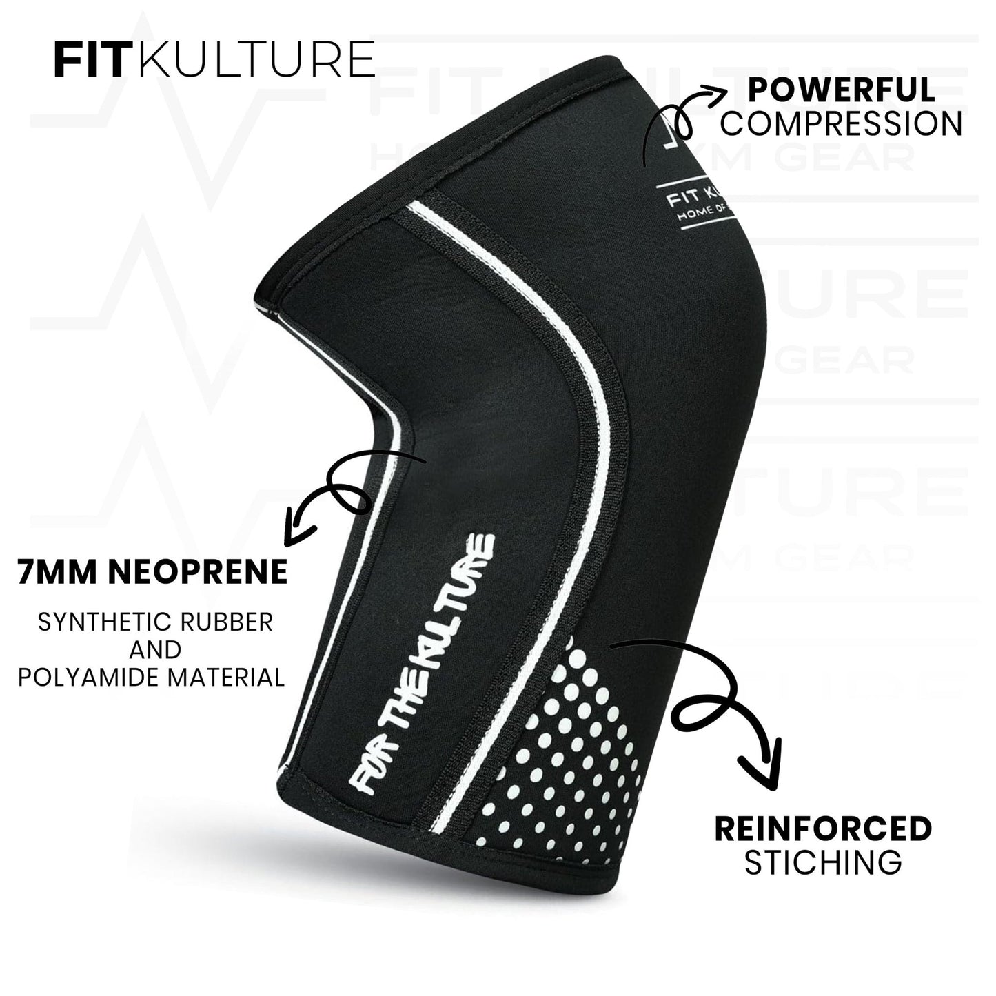 7mm Neoprene Knee Sleeves – Knee Support for Gym, Powerlifting & Weightlifting (Unisex) - Fit Kulture HQ