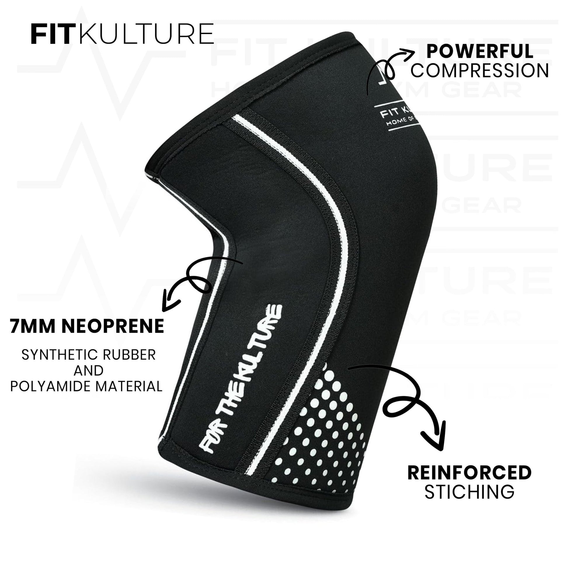 7mm Neoprene Knee Sleeves – Knee Support for Gym, Powerlifting & Weightlifting (Unisex) - Fit Kulture HQ