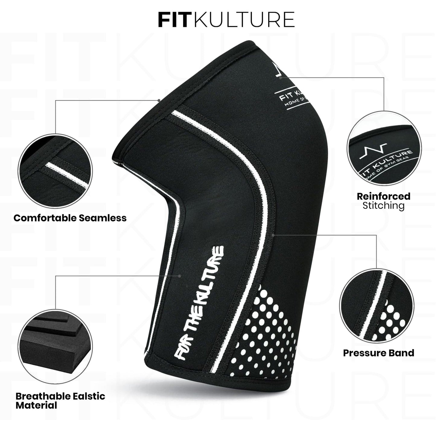 7mm Neoprene Knee Sleeves – Knee Support for Gym, Powerlifting & Weightlifting (Unisex) - Fit Kulture HQ