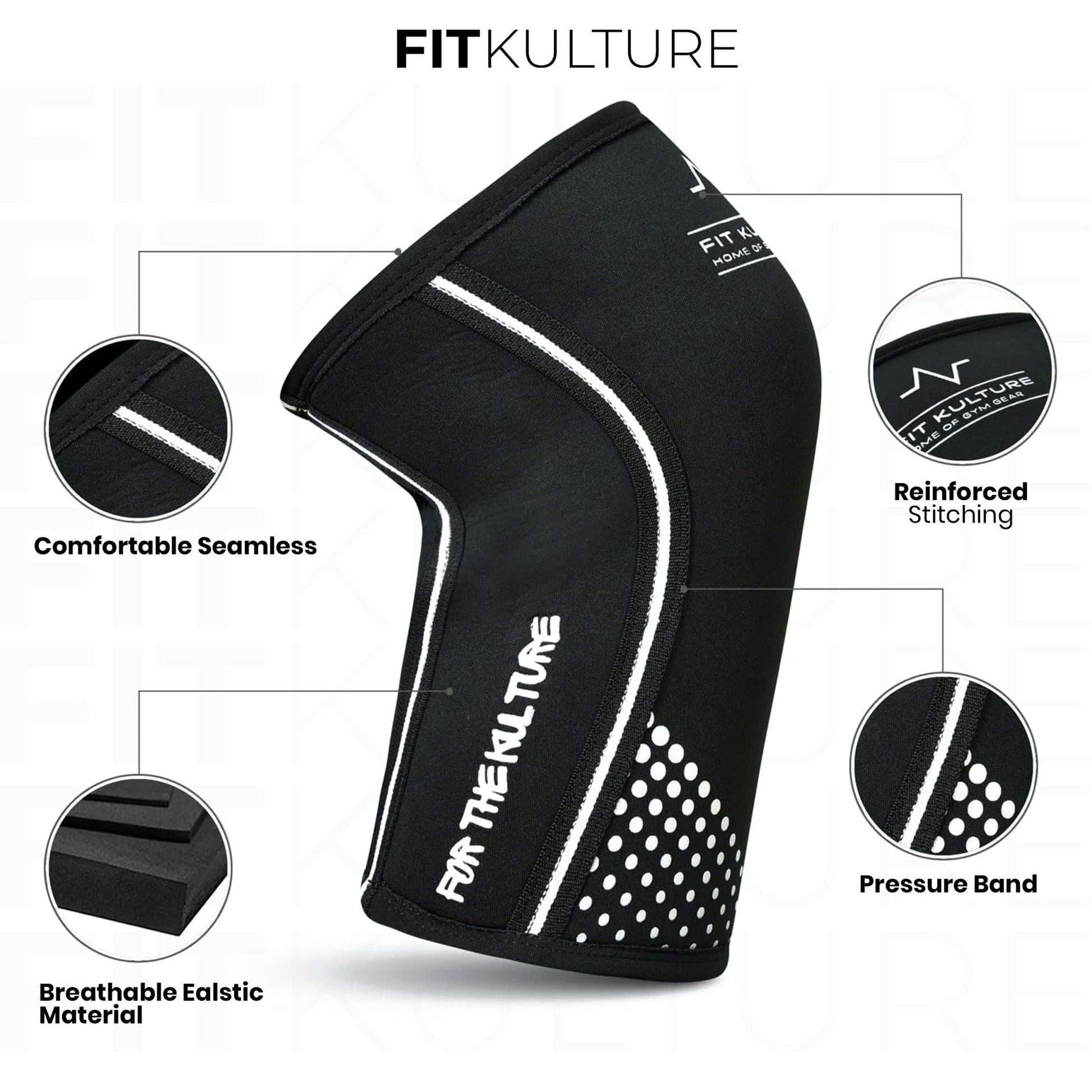 7mm Neoprene Knee Sleeves – Knee Support for Gym, Powerlifting & Weightlifting (Unisex) - Fit Kulture HQ