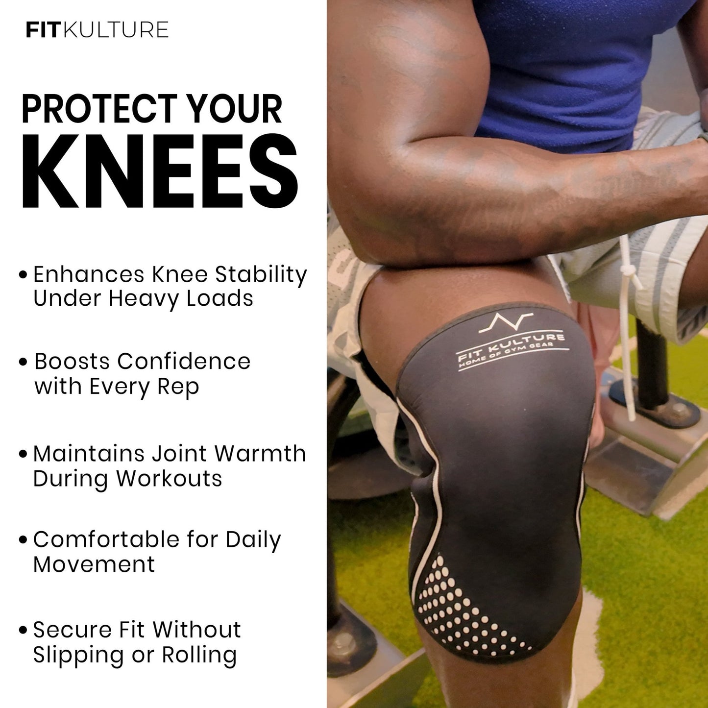 7mm Neoprene Knee Sleeves – Knee Support for Gym, Powerlifting & Weightlifting (Unisex) - Fit Kulture HQ