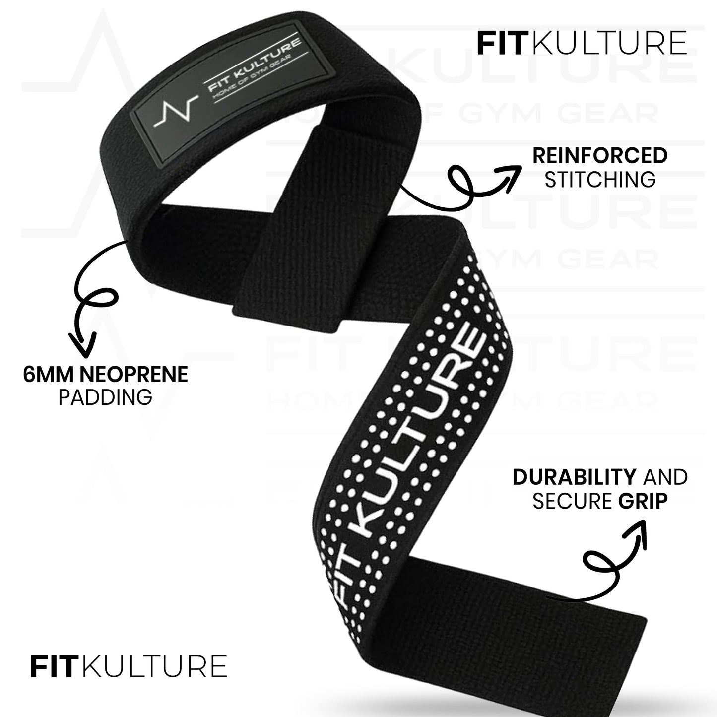 Fit Kulture Deadlift Straps – Heavy Duty Lifting Straps for Weightlifting & Strength Training