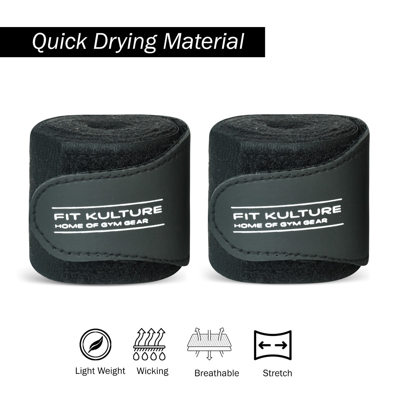 Boxing Hand Wraps, Elasticated Inner Gloves, Kickboxing Bandages, MMA - Fit Kulture HQ