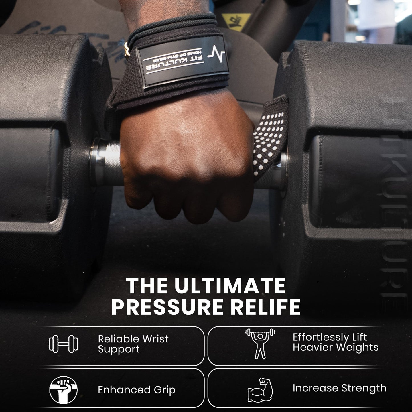 Deadlift Straps for Weightlifting, Powerlifting, Bodybuilding & Strength Training – Black - Fit Kulture HQ