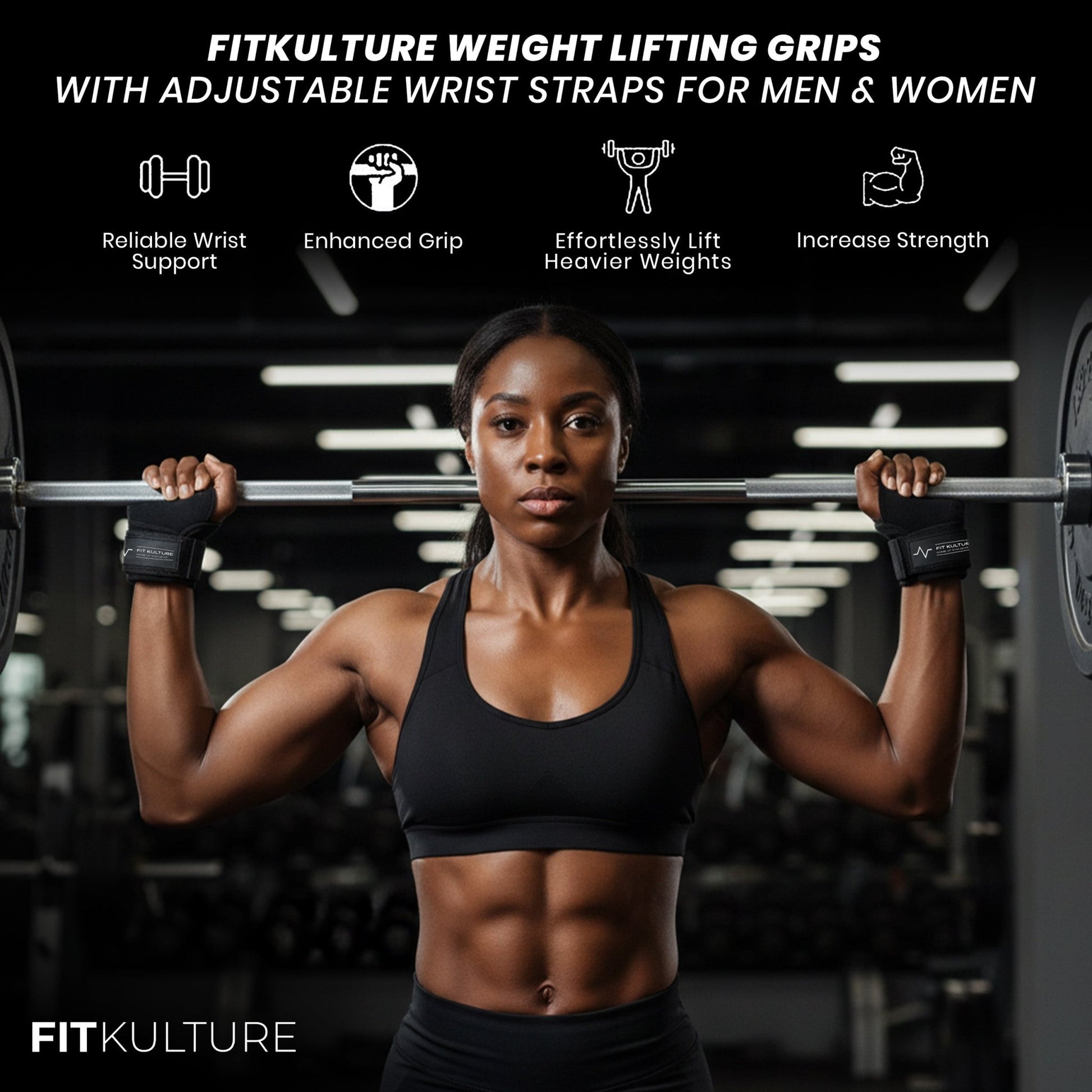 Fit Kulture Lifting Grips – Heavy Duty Pull - Up & Deadlift Grip Pads with Wrist Support - Fit Kulture HQ