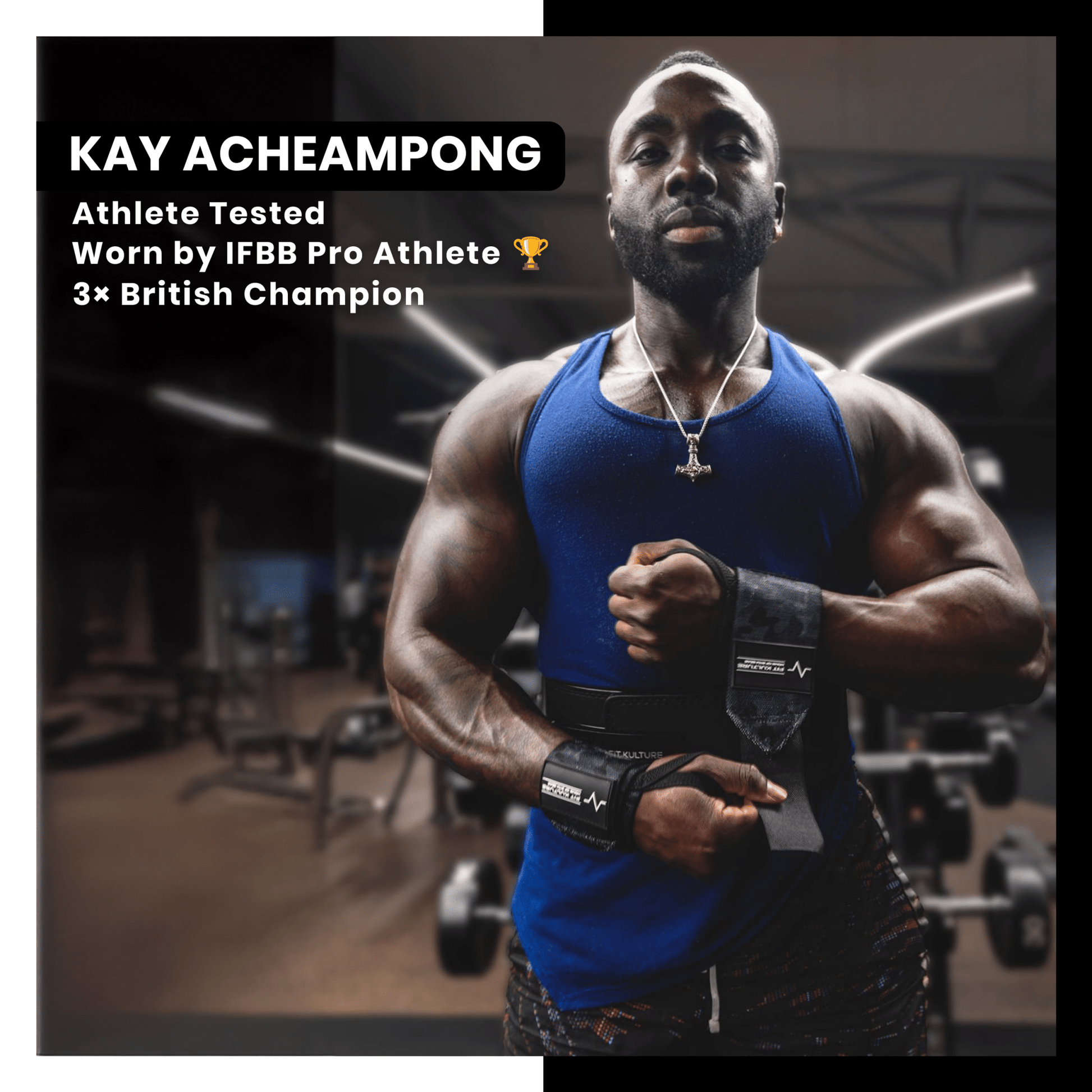 Heavy Duty Wrist Wraps (Pair) – Cotton Lifting Straps for Gym & Powerlifting – Black - Fit Kulture HQ