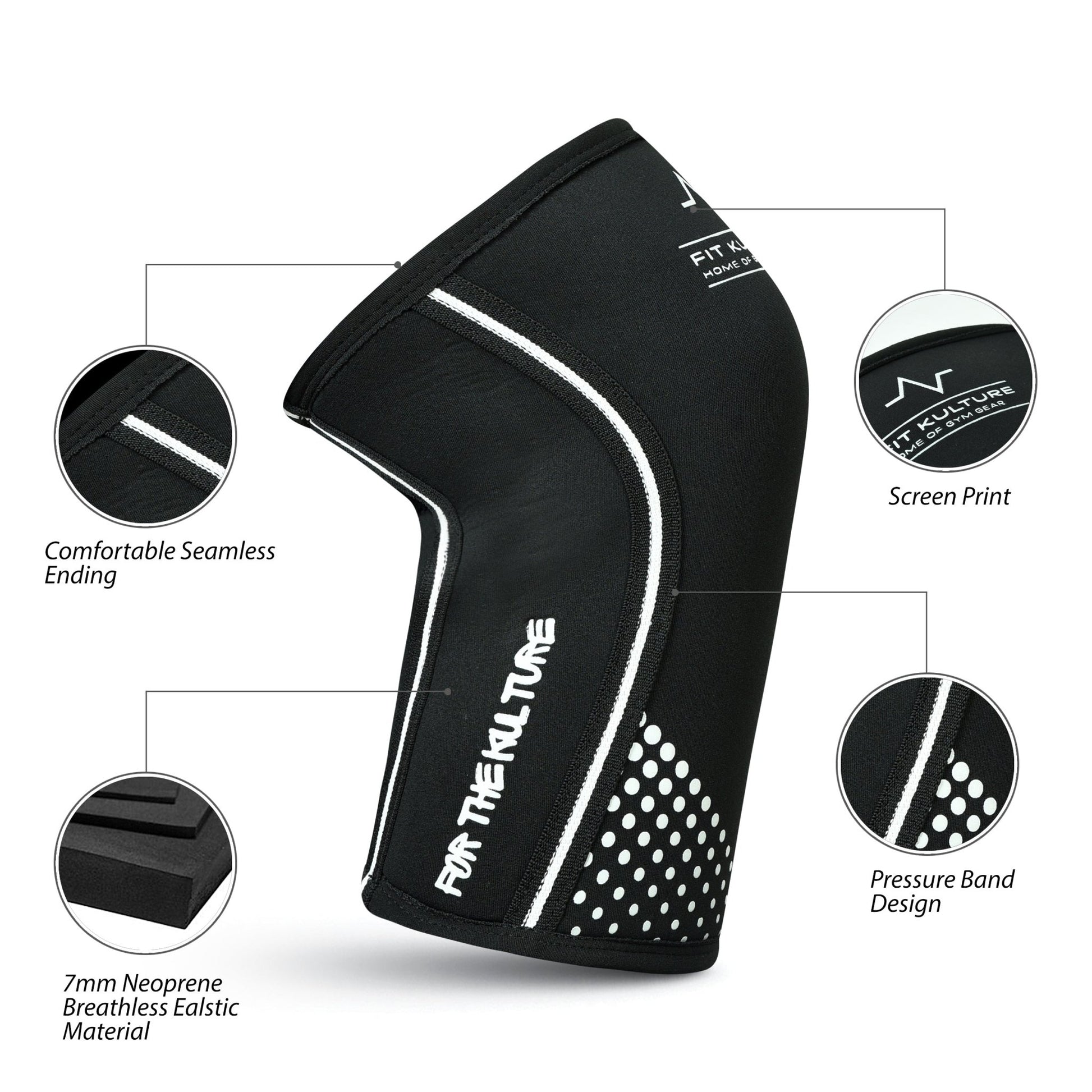Knee Sleeves Weight Lifting 7mm Neoprene - Fit Kulture HQ