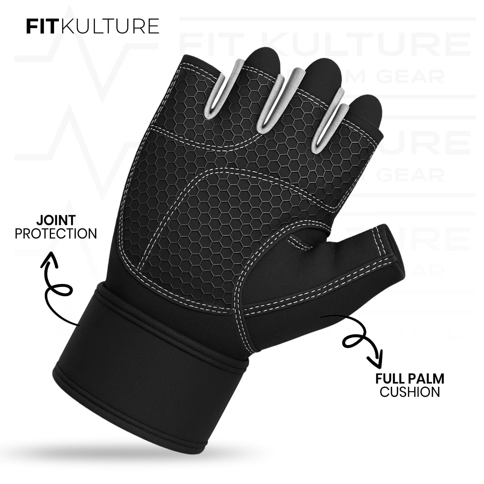 Men's Lifting Gloves Grey - Fit Kulture HQ