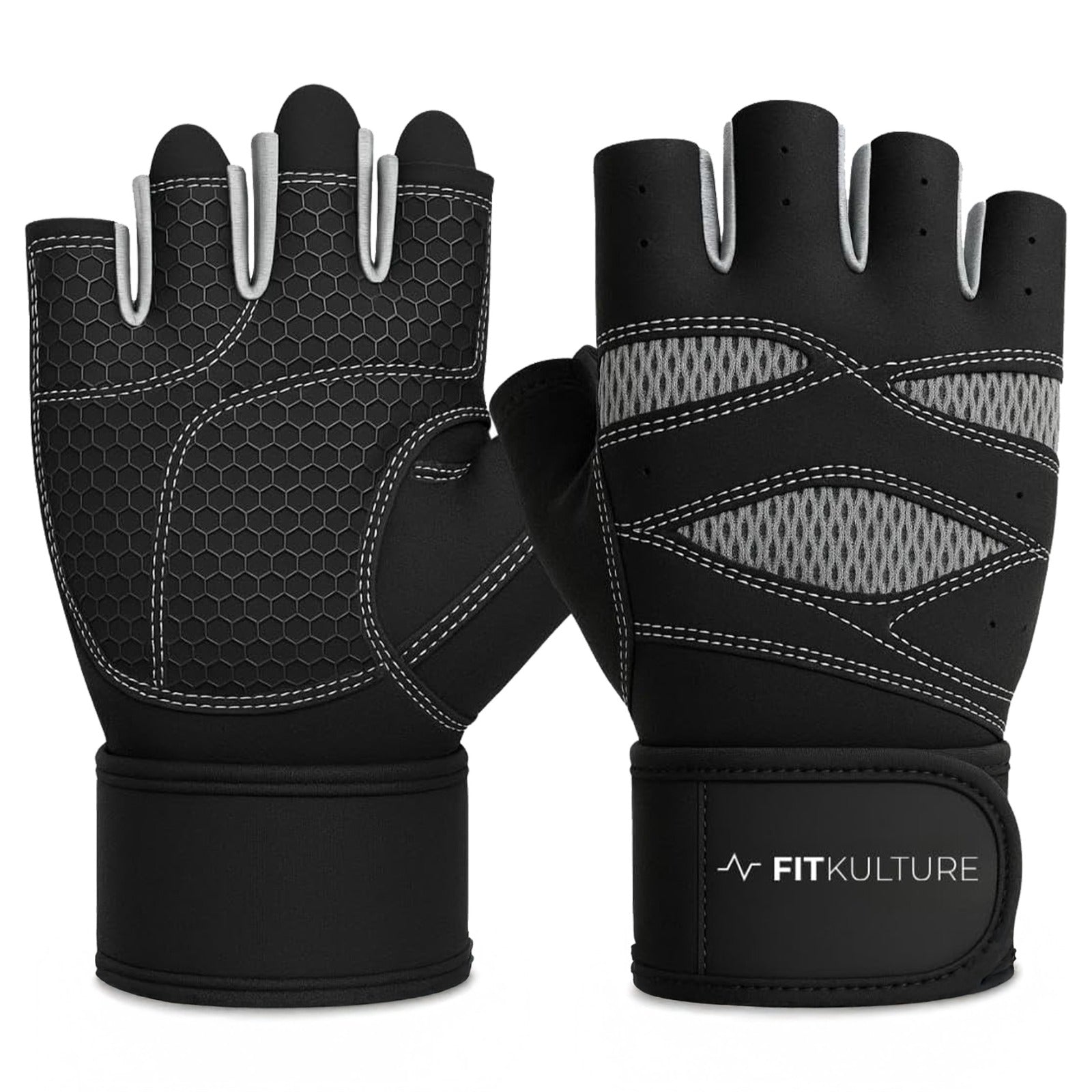 Men's Lifting Gloves Grey - Fit Kulture HQ