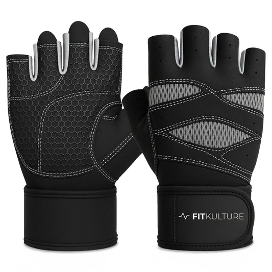 Men's Lifting Gloves Grey - Fit Kulture HQ