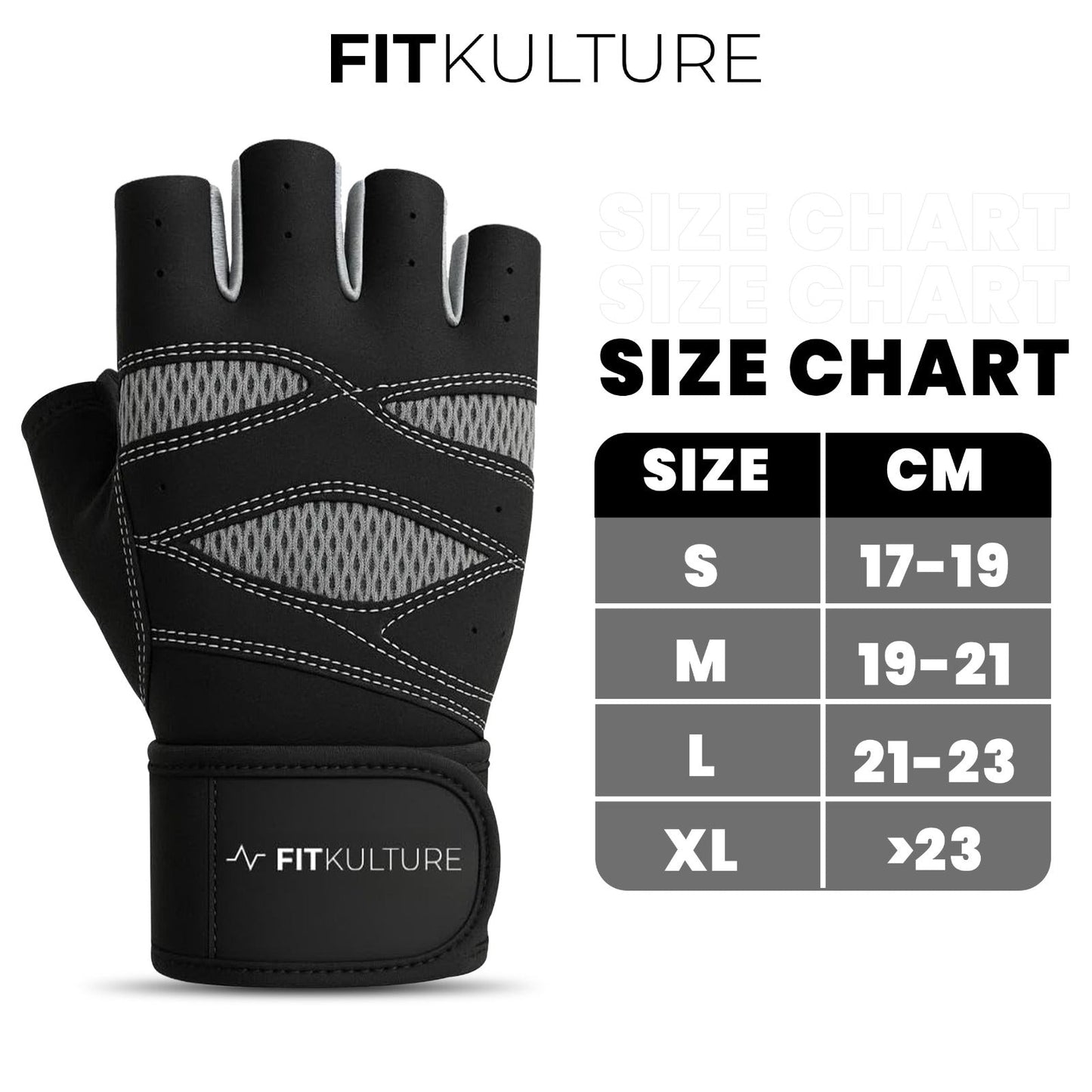 Men's Lifting Gloves Grey - Fit Kulture HQ