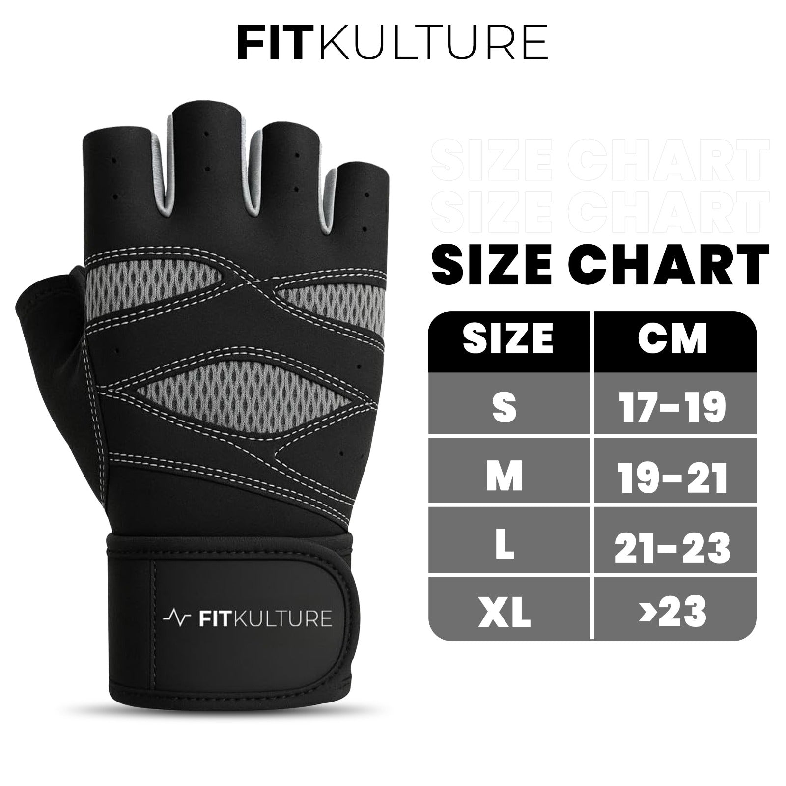 Men's Lifting Gloves Grey - Fit Kulture HQ