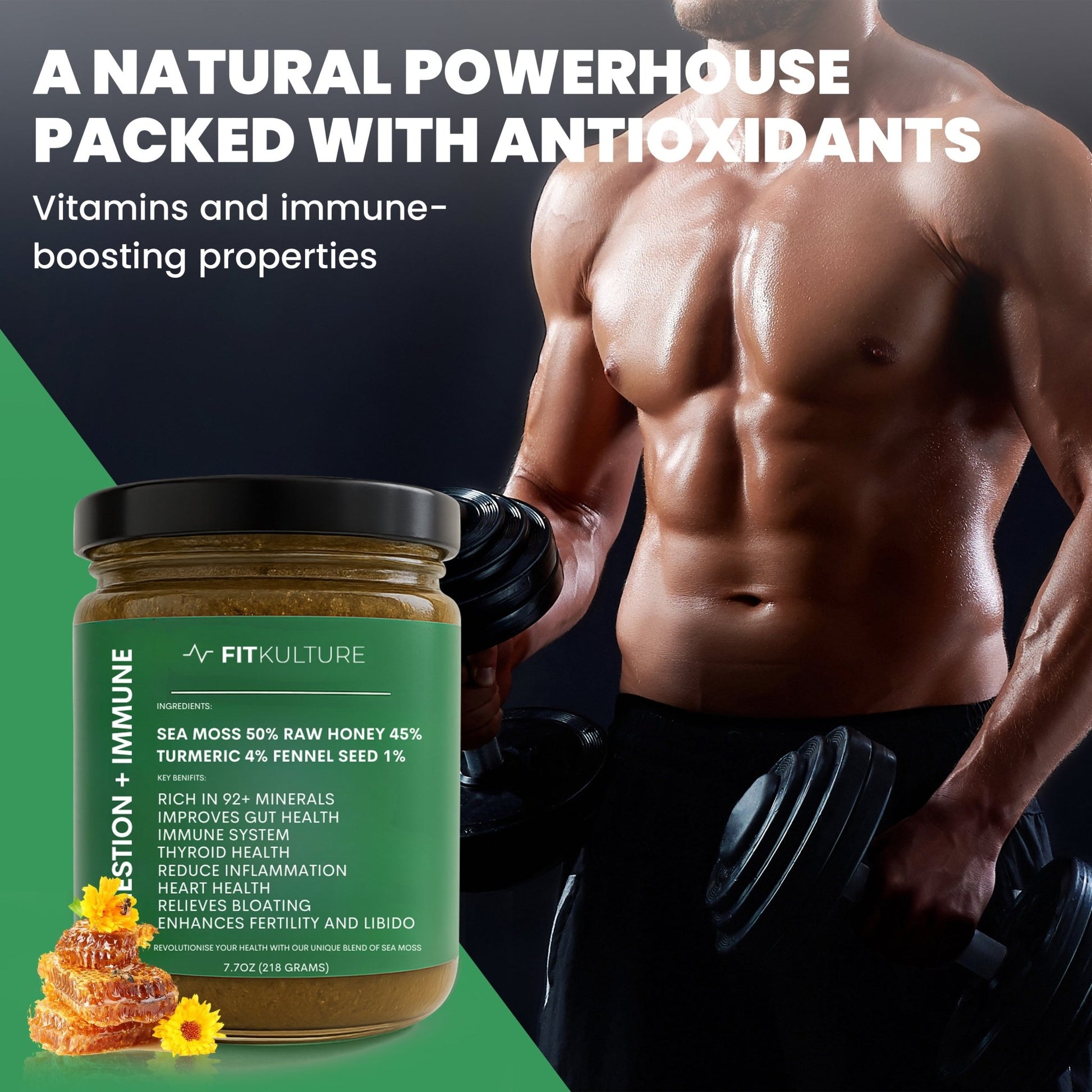 Raw Honey - Sea Moss Blend With added Turmeric and Fennel seeds - Fit Kulture HQ