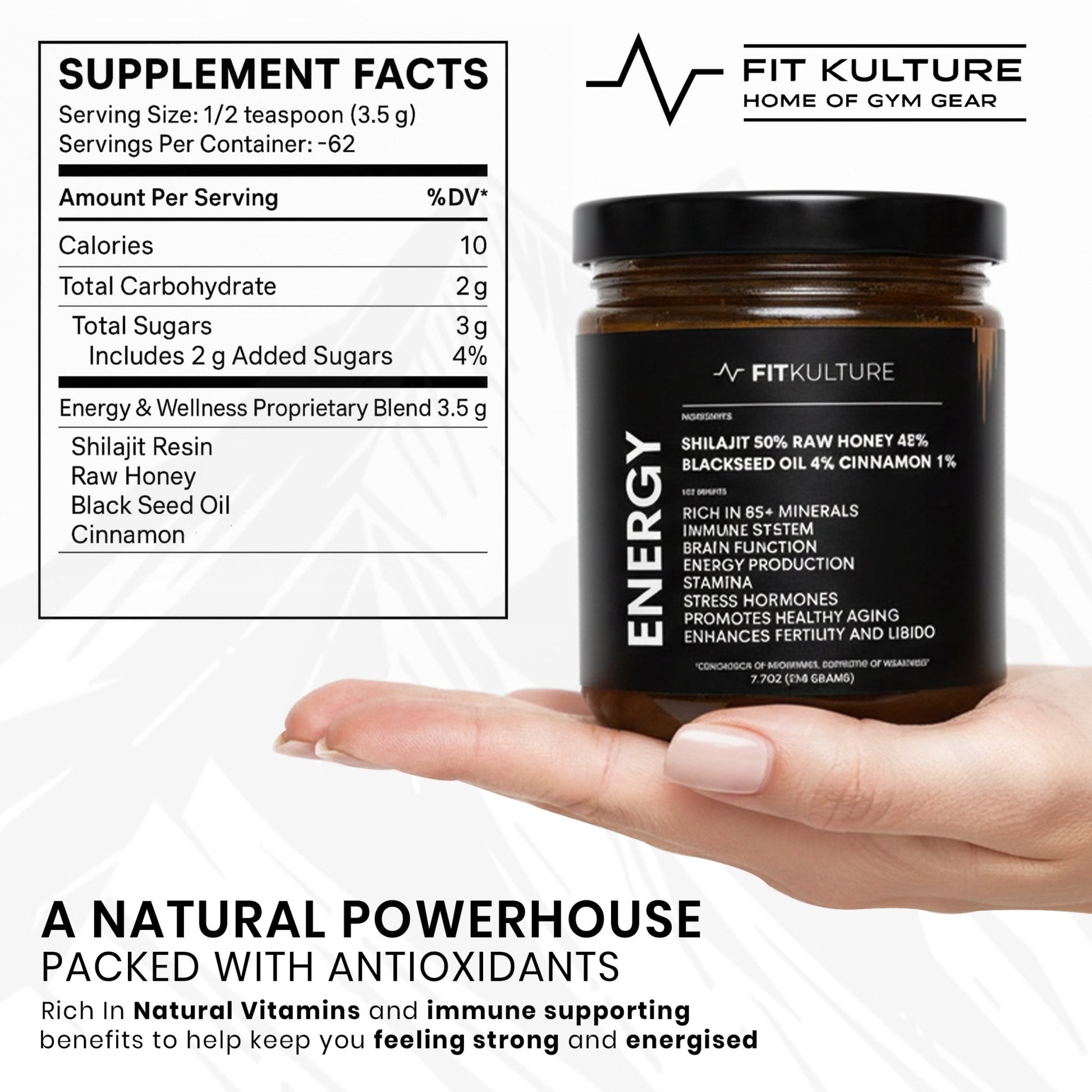 Raw Honey - Shilajit, Blackseed oil and Cinnamon - Fit Kulture HQ
