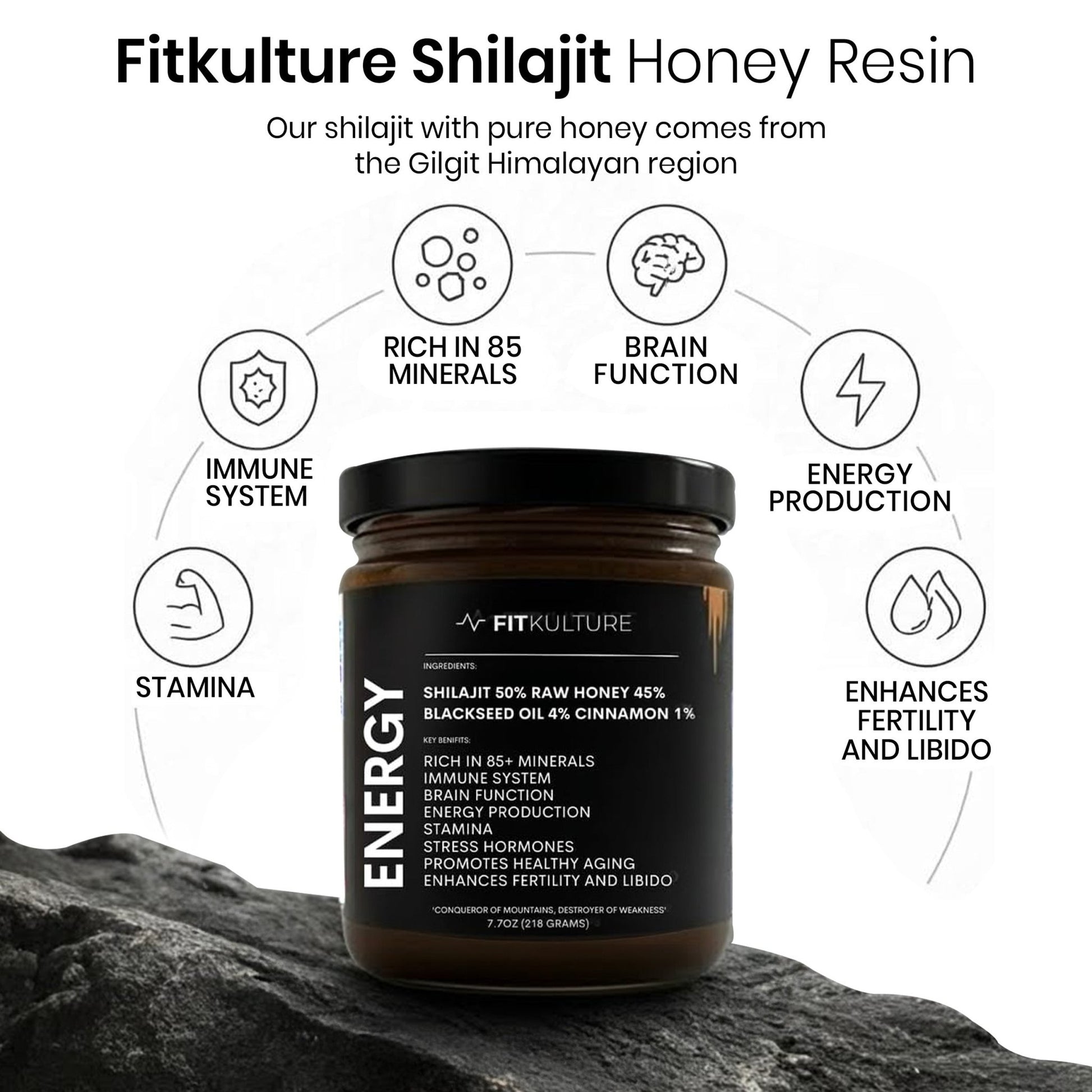 Raw Honey - Shilajit, Blackseed oil and Cinnamon - Fit Kulture HQ